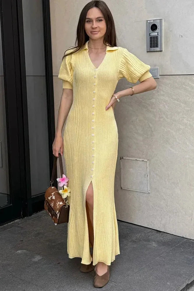 Elegant Short Sleeves Loose Maxi Dress