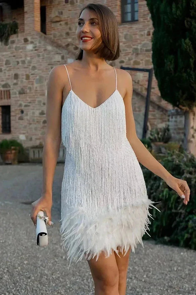 Elegant Spaghetti Straps Mini Dresses