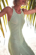 Elegant Hollow Out Sleeveless Knitted Maxi Dress