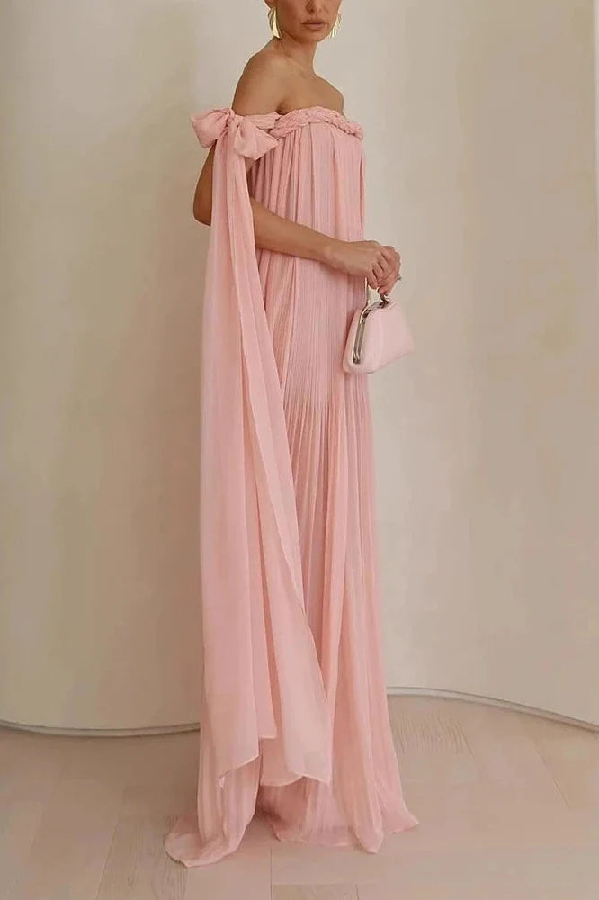 Off-Shoulder High Waist Maxi Dress