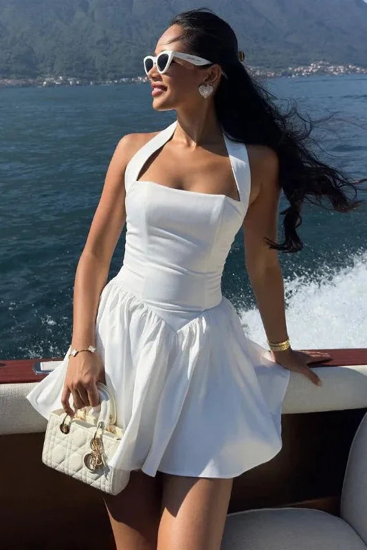 Elegant Sleeveless Bodycon A-Line Patchwork Mini Dress