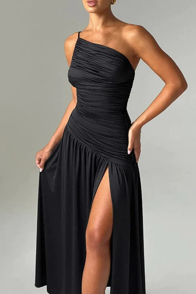 Sleeveless Shoulder Strap High Split Maxi Dress