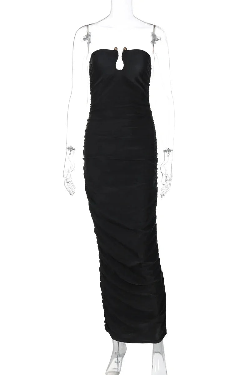 Sleeveless Off-shoulder Strapless Backless Maxi Dress