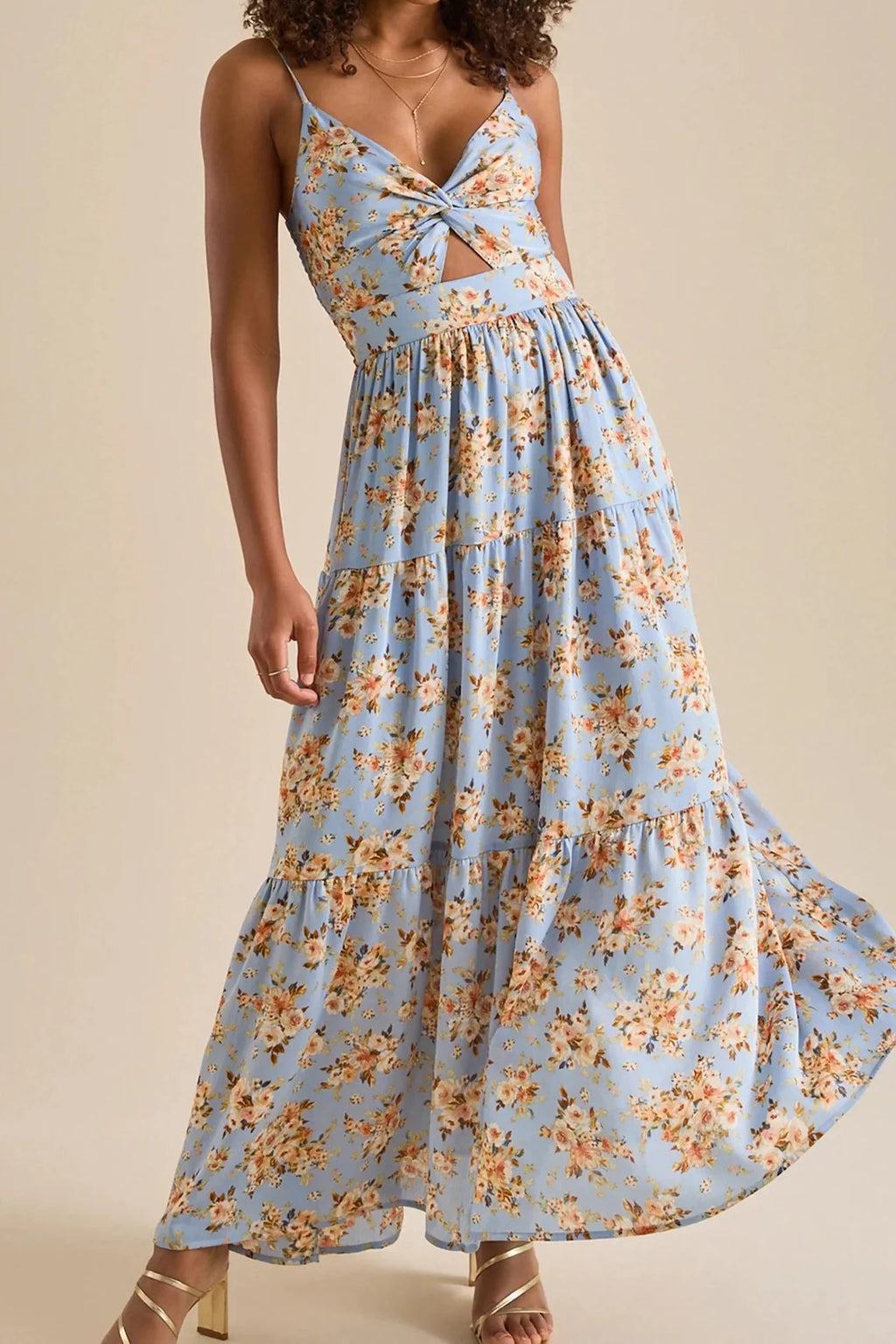 Elegant Sleeveless V-Neck Maxi Dress