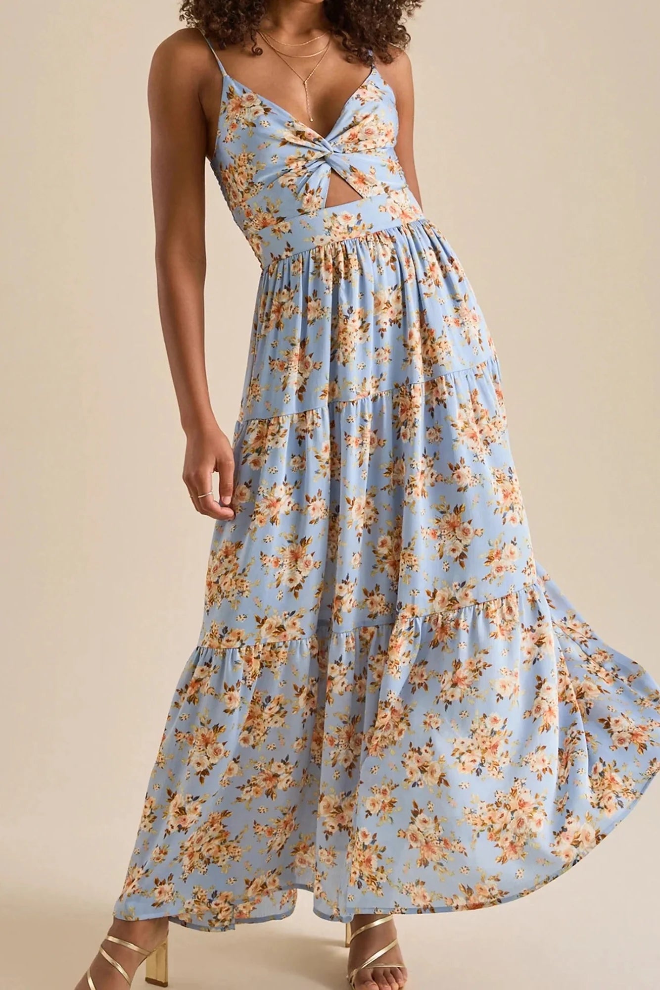 Elegant Sleeveless V-Neck Maxi Dress