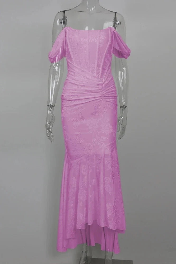 Off-shoulder Strapless Sleeveless Backless Maxi Dress