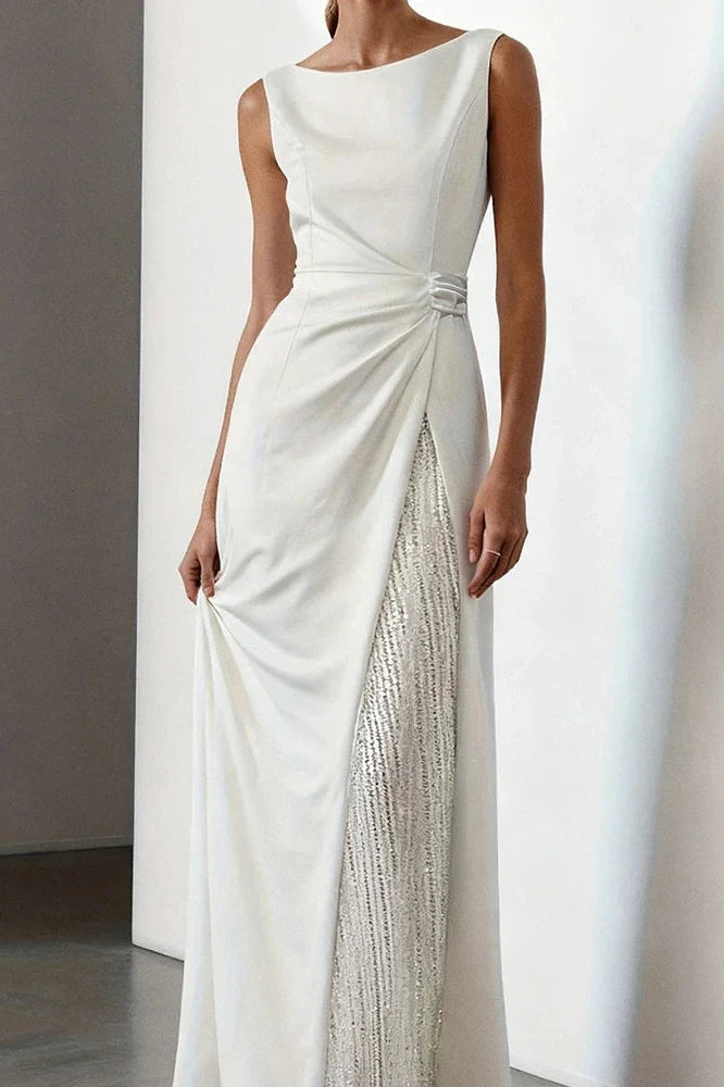 Hollow Out O-Neck Sleeveless High Waist Maxi Dress