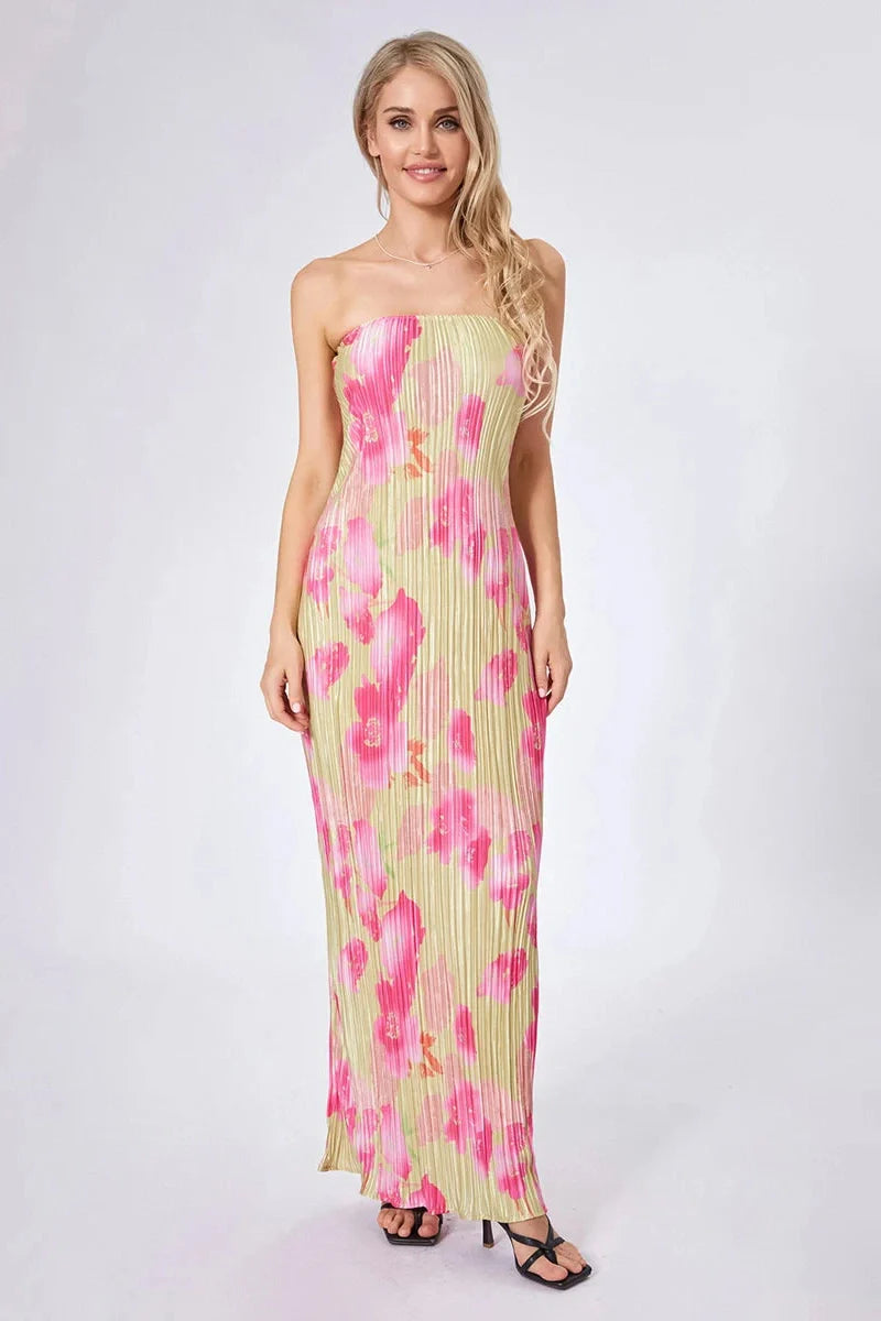 Sleeveless Off-Shoulder Strapless Maxi Dress