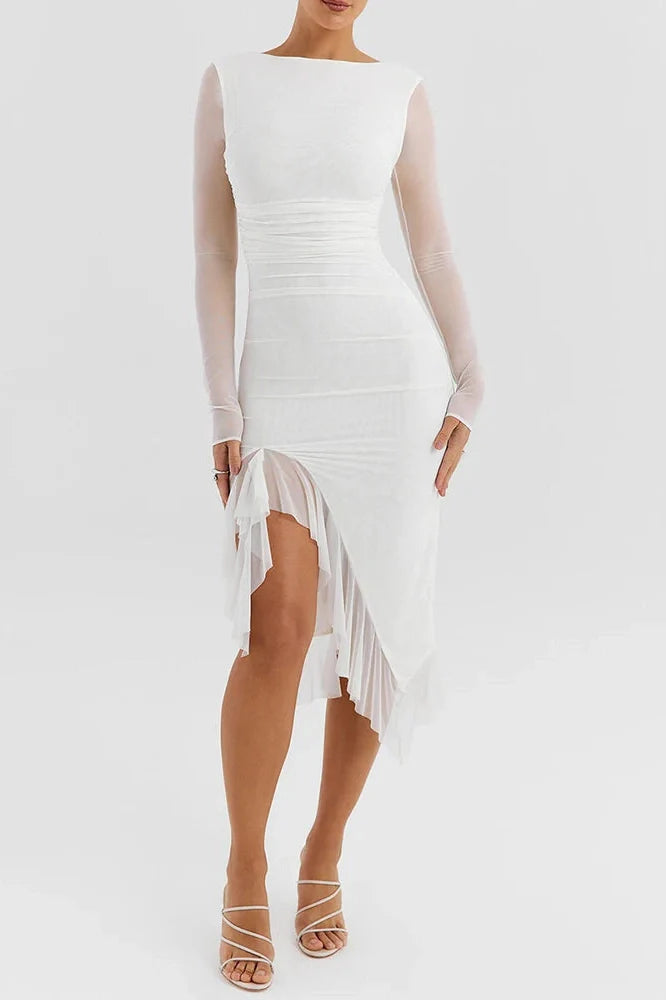 Elegant Sleeveless Backless Midi Dress