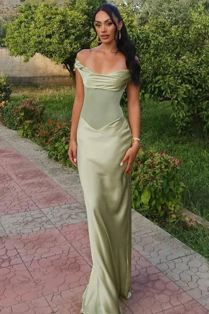 Off-Shoulder Patchwork Strapless Sleeveless Bodycon Maxi Dress