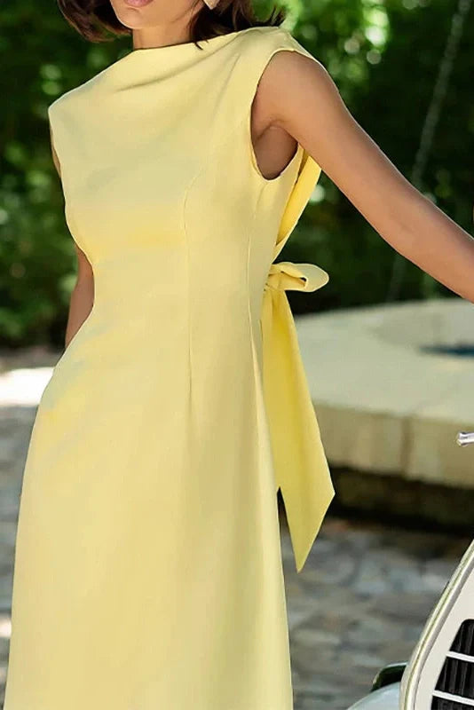Elegant Hollow Out High Waist O-Neck Sleeveless Maxi Dress