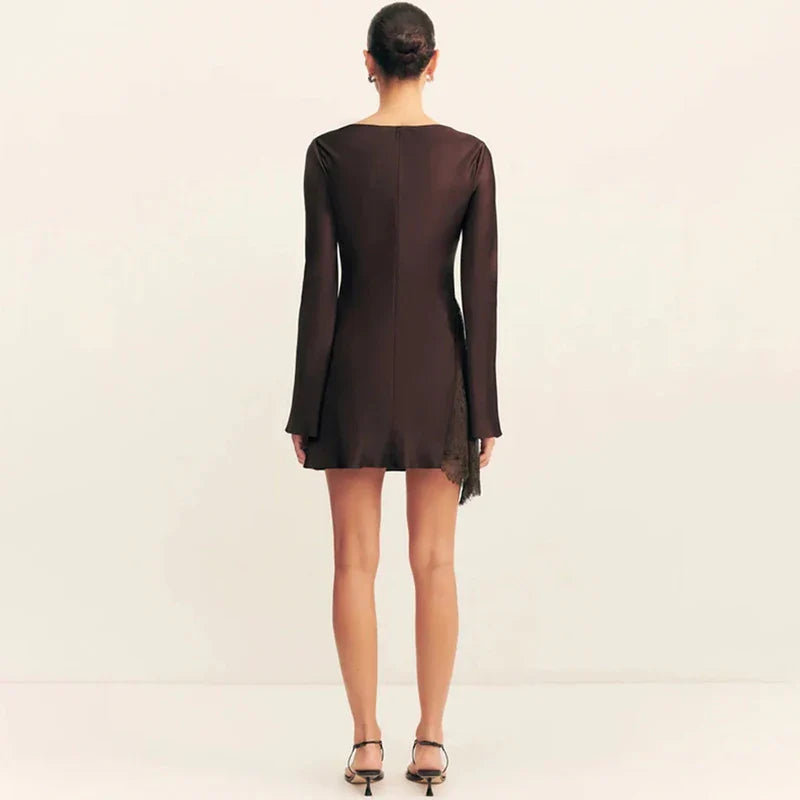 Lace Long Sleeve Bodycon Mini Dress