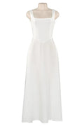 Sleeveless Square Collar High Waist A-Line Midi Dress