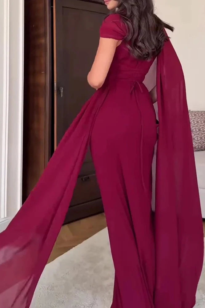 Elegant High Waist Slim Maxi Dress