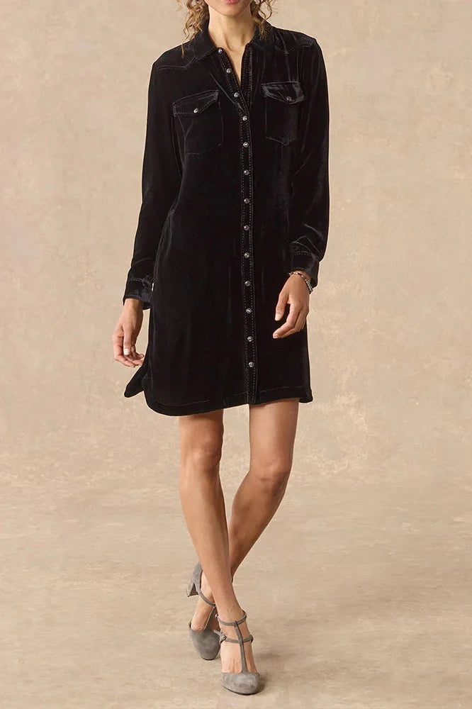 Elegant Pocket Single Breasted Mini Dress