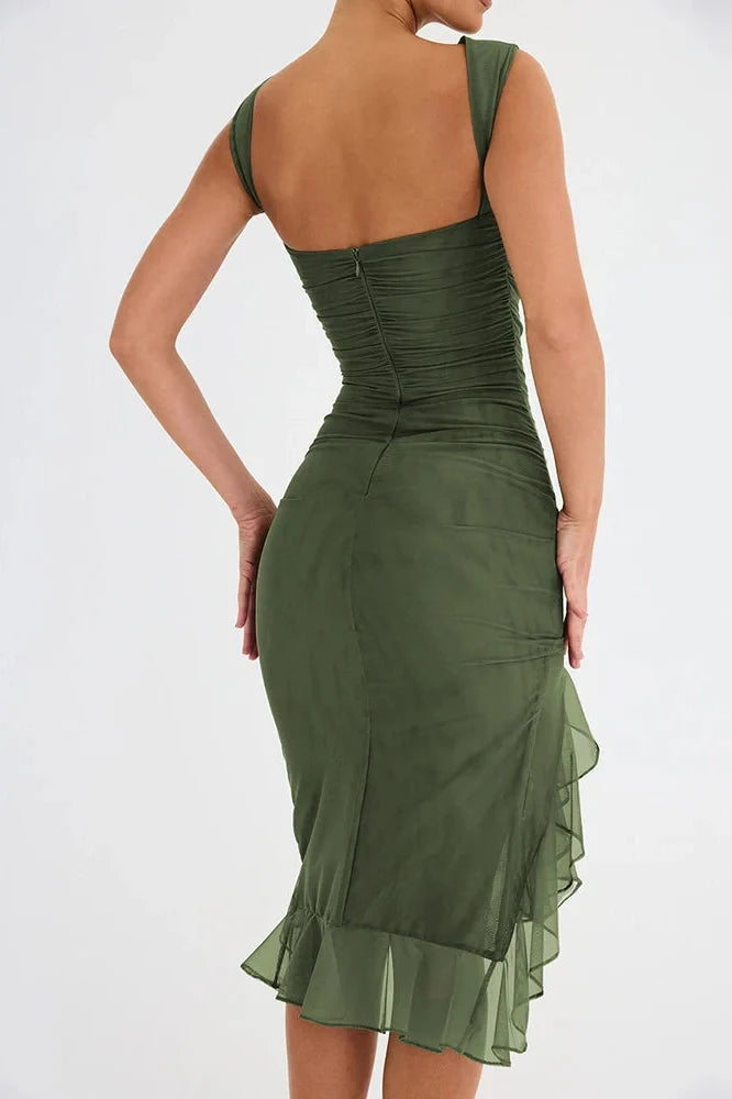 Elegant Sleeveless Backless Midi Dress