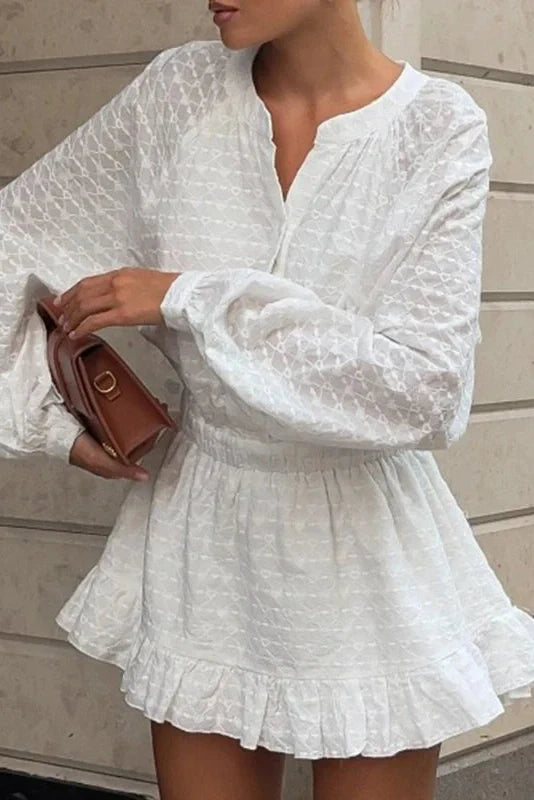 Elegant A-Line Sleeves Fit Waist Mini Dress