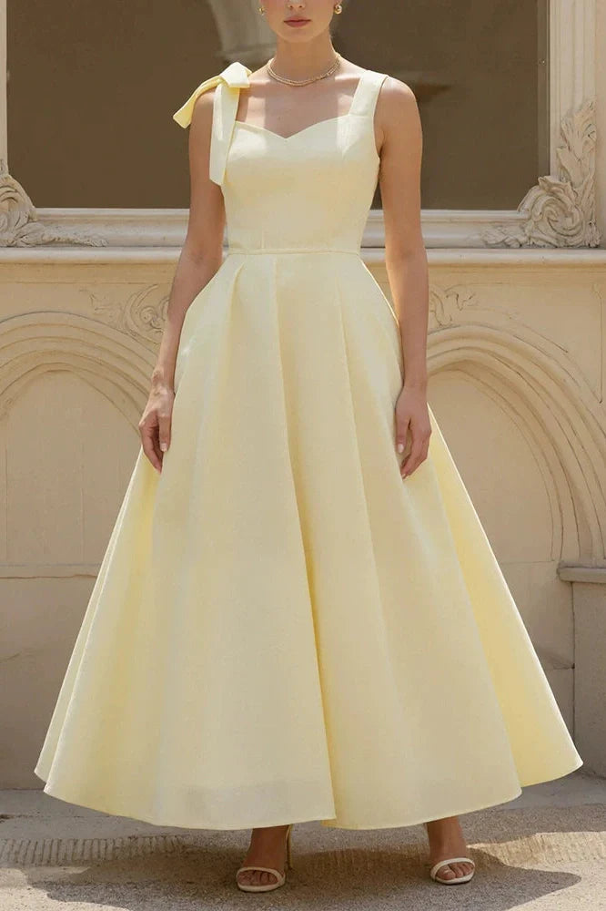 Sleeveless Slim Pleated Tie Up High Waist Maxi Dress