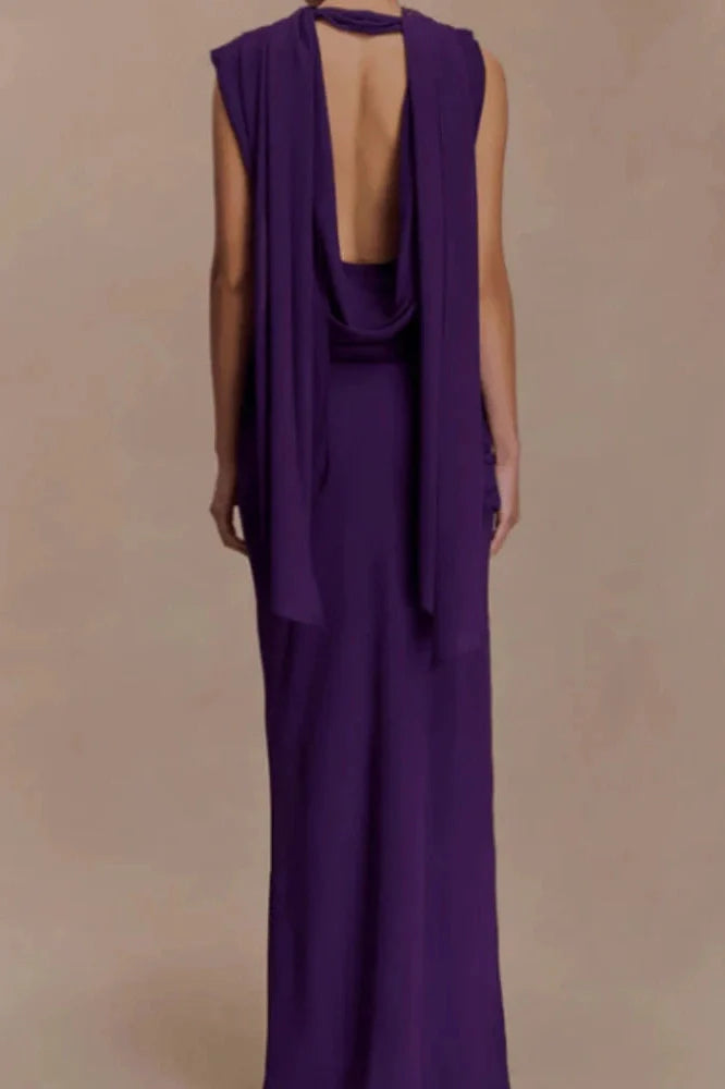 Elegant Hollow Sleeveless Slim Maxi Dress