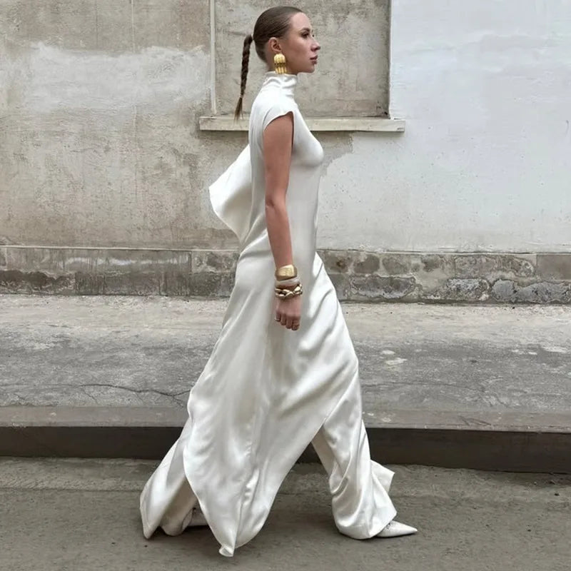One Shoulder Sleeve Loose Irregular Maxi Dress