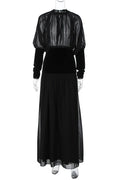 Elegant Round Neck Long Sleeve High Waist Slim Maxi Dress