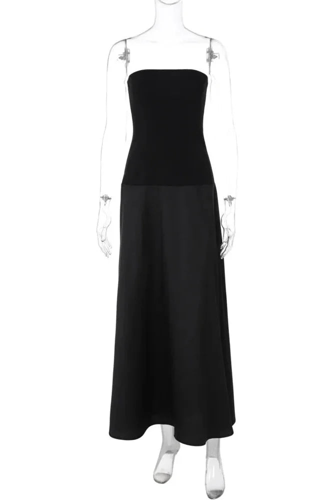 Off-Shoulder Strapless Backless Sleeveless Maxi Dress