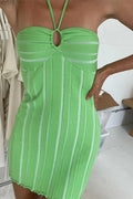 Strapless Off-Shoulder Knitted Bodycon Mini Dress