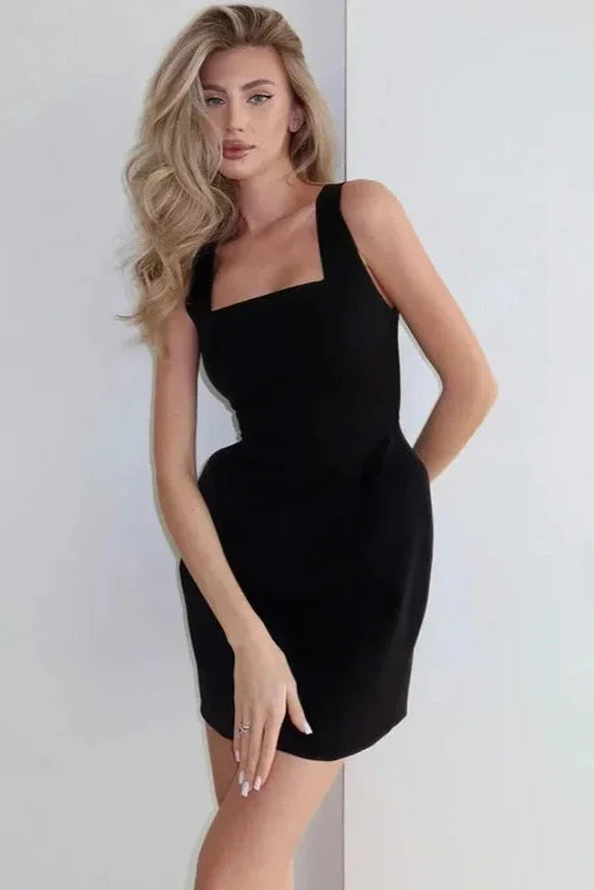 Elegant Sleeveless Round-Neck Mini Dress