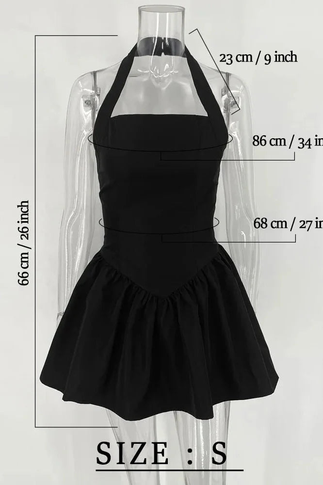 Elegant Backless A-Line Lace Up High Waist Mini Dress
