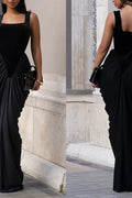 Elegant U-Collar High Waist Backless Sleeveless Maxi Dress