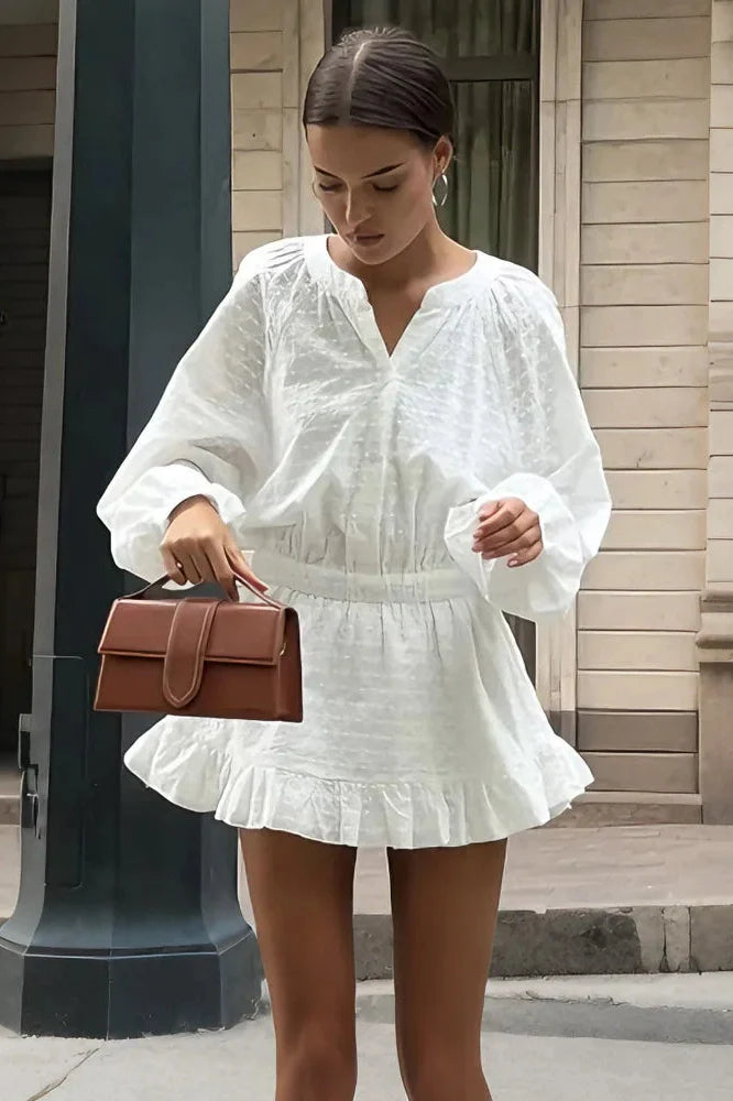Printed High Waist Mini Dress