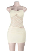 Elegant Lace Off-Shoulder Slim Mini Dress