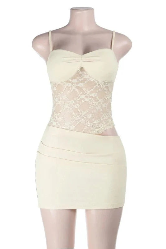 Elegant Lace Off-Shoulder Slim Mini Dress