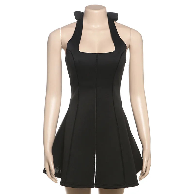 Elegant Sleeveless High Waist Mini Dress