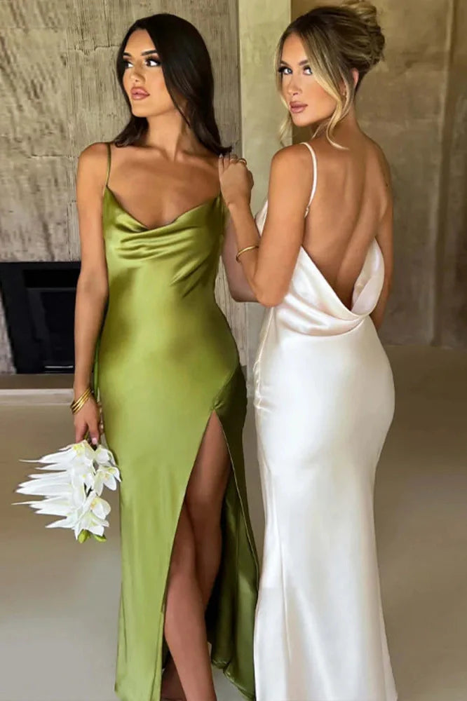 Backless Spaghetti Strap Sleeveless Maxi Dress