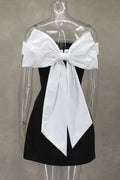 Backless Off-Shoulder Strapless Sleeveless A-line Mini Dress