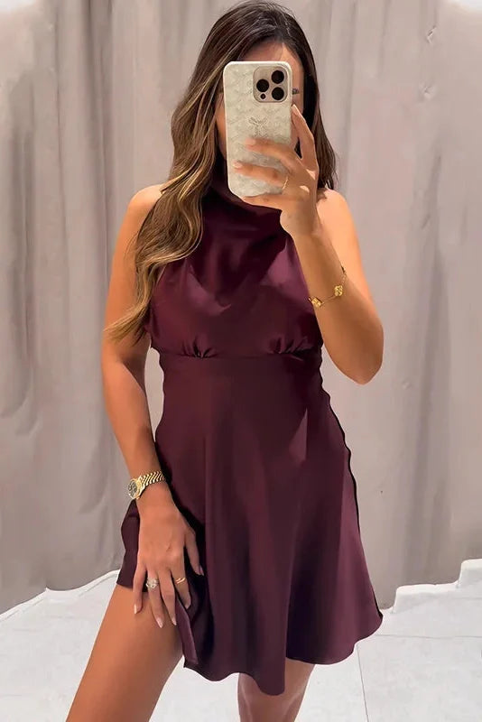 Elegant Sleeveless Backless Mini Dress