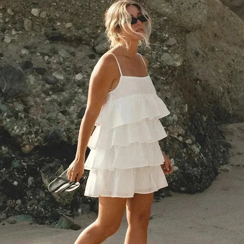 Elegant Backless Patchwork Mini Dress