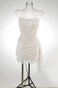 Elegant Strapless Off-shoulder Mini Dress