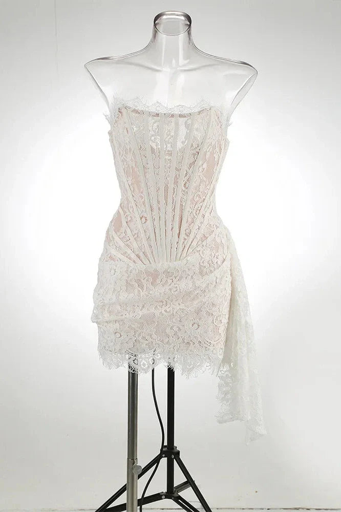 Elegant Strapless Off-shoulder Mini Dress