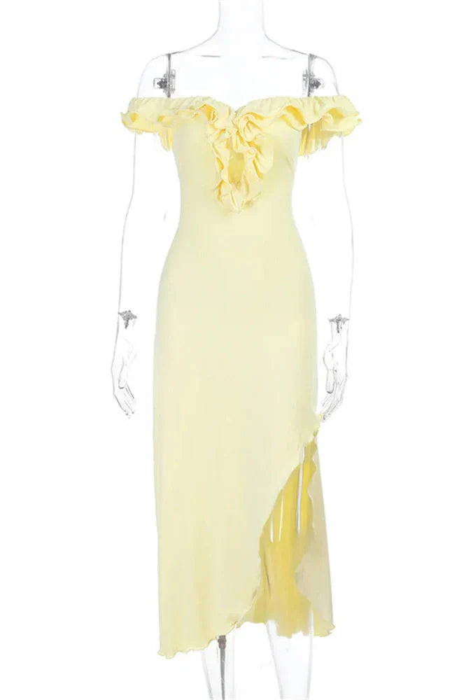 Hollow Out Backless High Waist Midi Dress