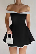 Elegant Slim Backless Off-Shoulder Mini Dress