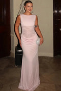 Backless Sleeveless Lace Patchwork High Waist Bodycon Maxi Dress