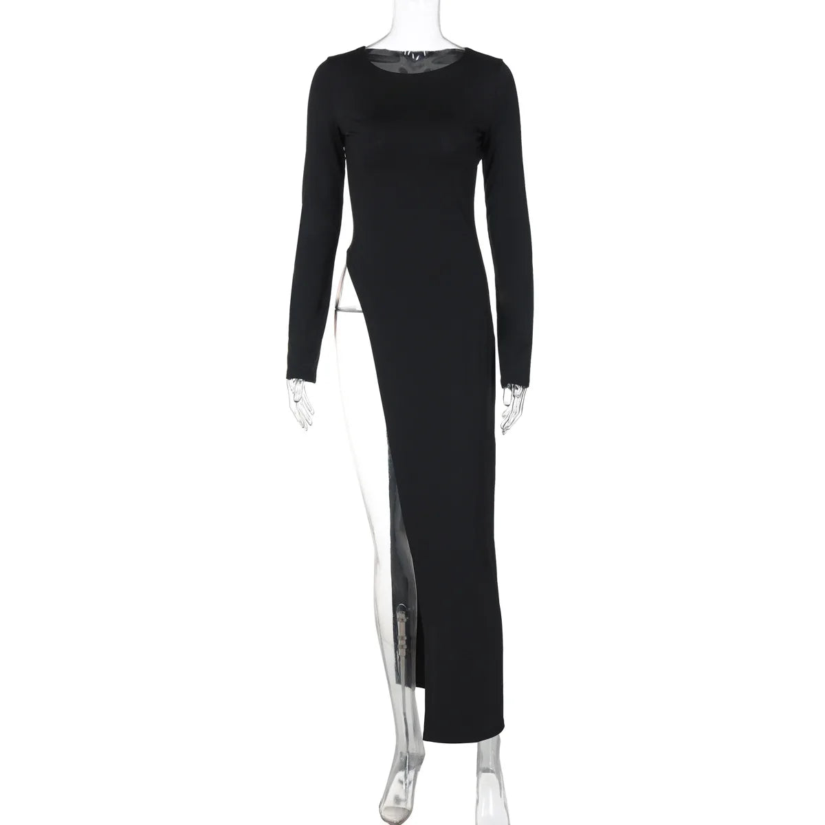 Long Sleeves High Waist Maxi Dress