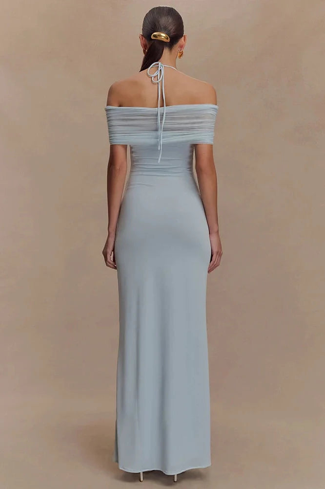 Off-Shoulder Strapless Sleeveless Backless Maxi Dress