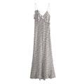 Polka Dots V-Neck Backless Printed Maxi Dress