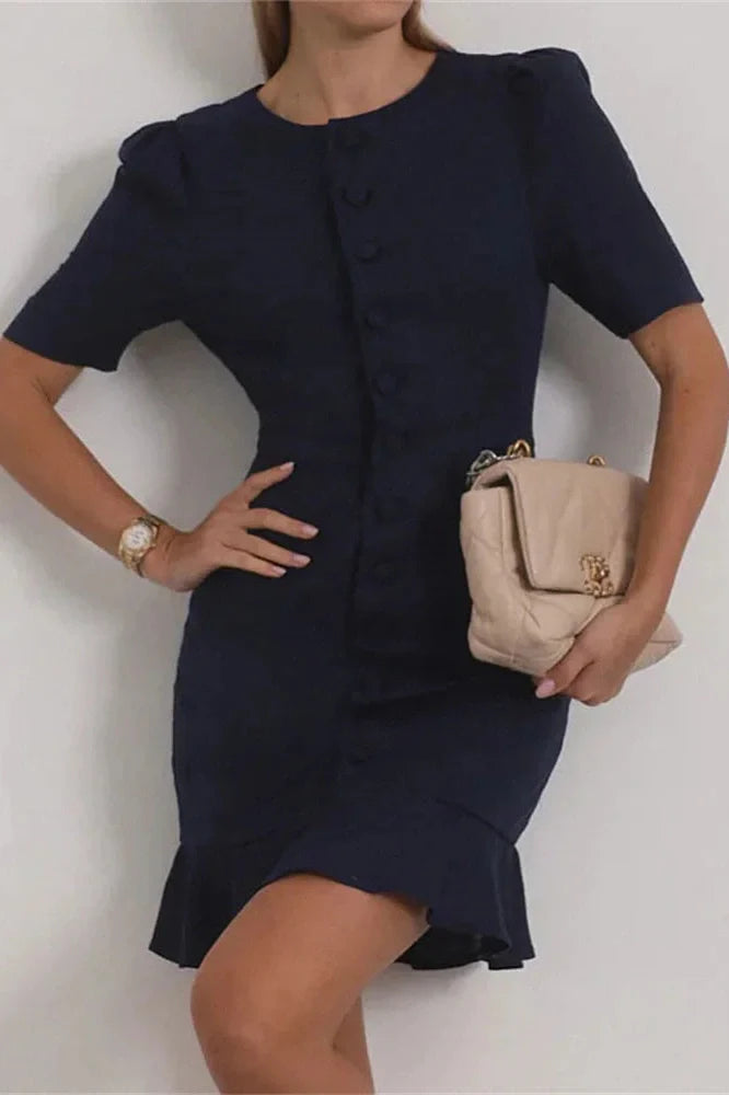 Short Sleeve Patchwork Bodycon Mini Dress