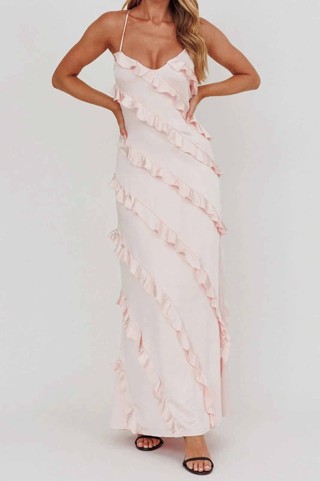 Sleeveless Spaghetti Strap Maxi Dress