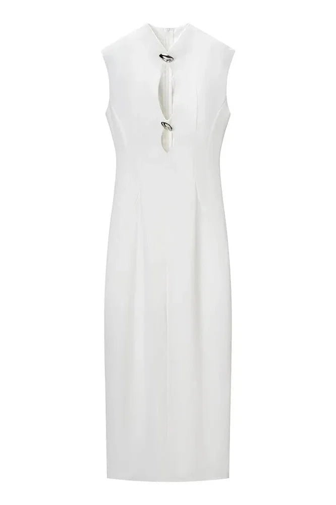 Hollow Out High Waist Sleeveless Maxi Dress