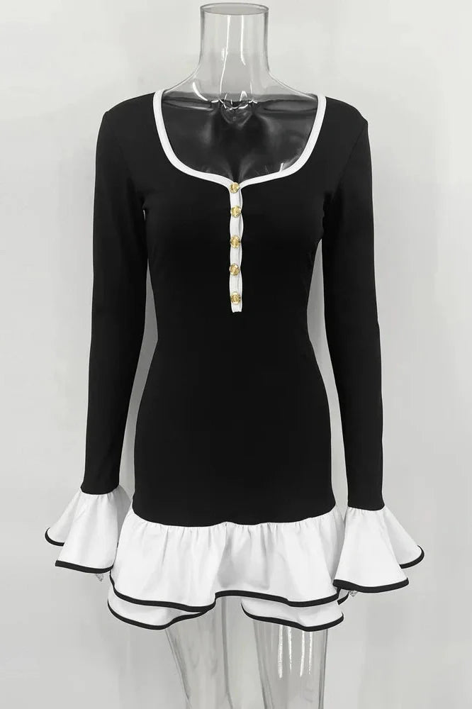 Elegant Backless Slim High Waist Mini Dress